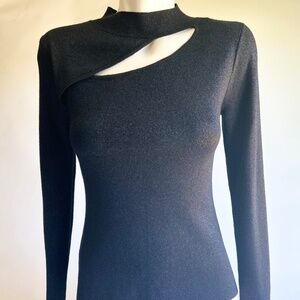 New Vince Camuto Black 66% Rayon 15% Nylon 19% Metallic Sweater size S